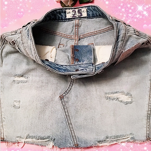 Free People Distressed Denim/Jeans Mini Skirt.W-25 - Picture 6 of 6